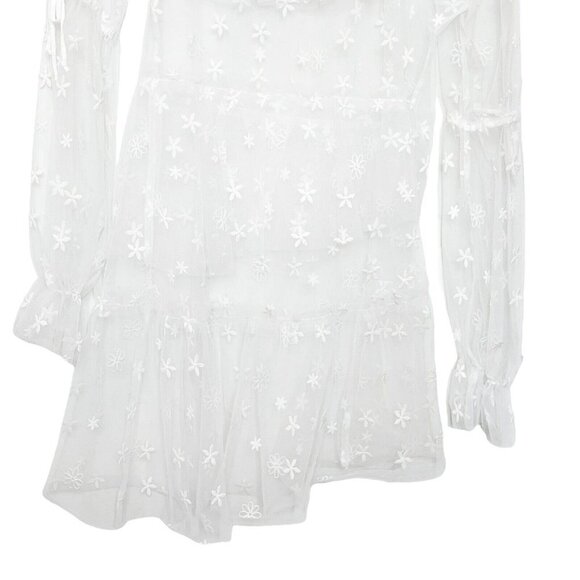 For Love & Lemons Claudia Off Shoulder Tulle Dress Women’s Small Daisy Sheer - Picture 10 of 11